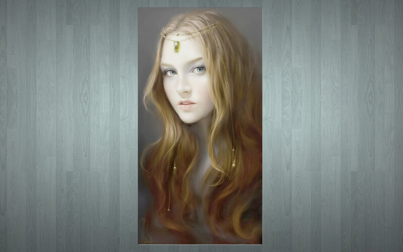 woman with golden headpiece