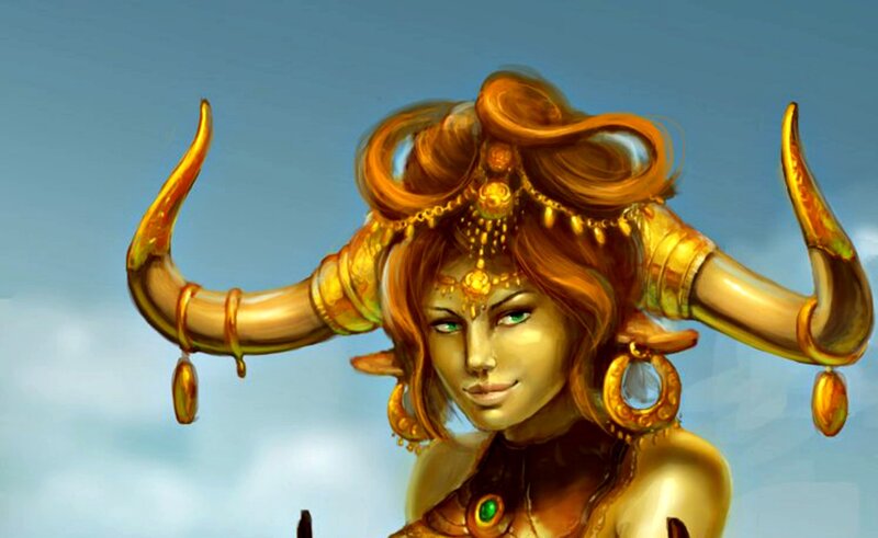 Woman with Golden Horns — Gold