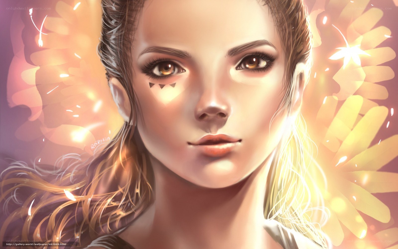 woman with golden light