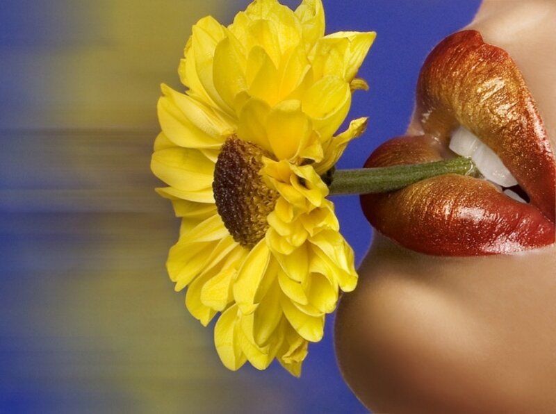 Woman with Golden Lips — Yellow