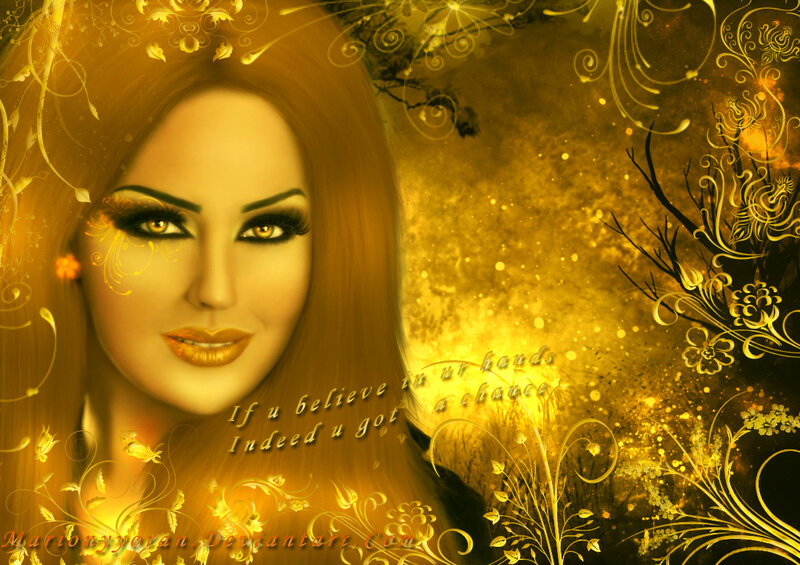 Woman with Golden Makeup — Gold
