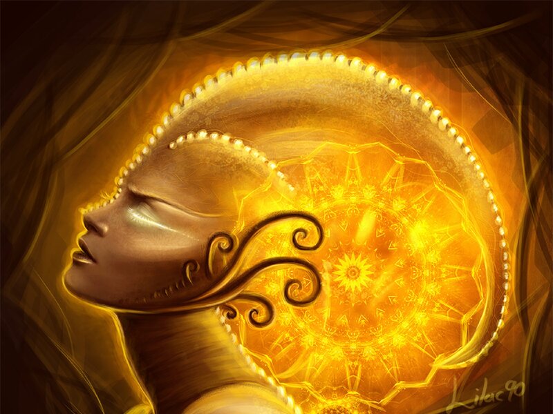 Woman with Golden Mandala — Gold