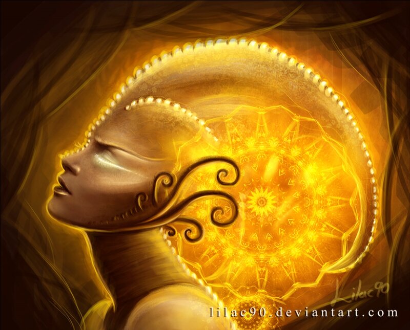 Woman with Golden Mandala