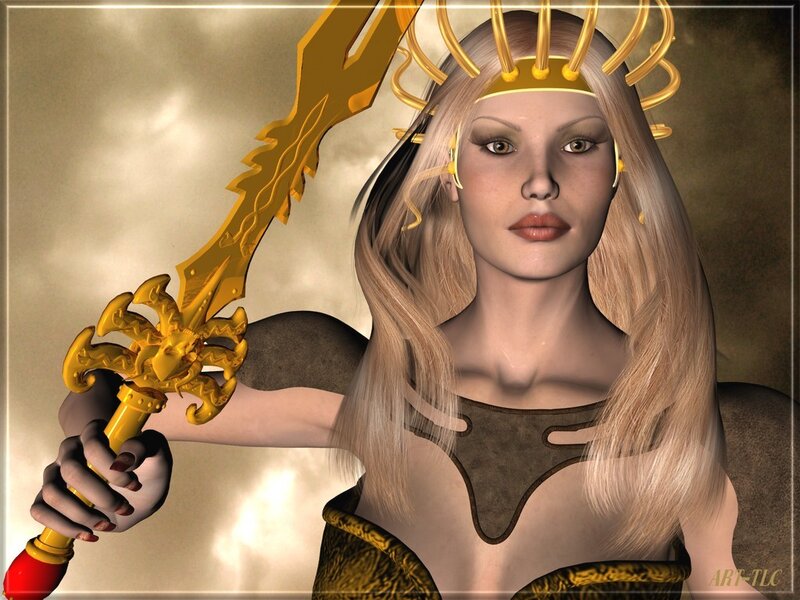 Woman with Golden Sword