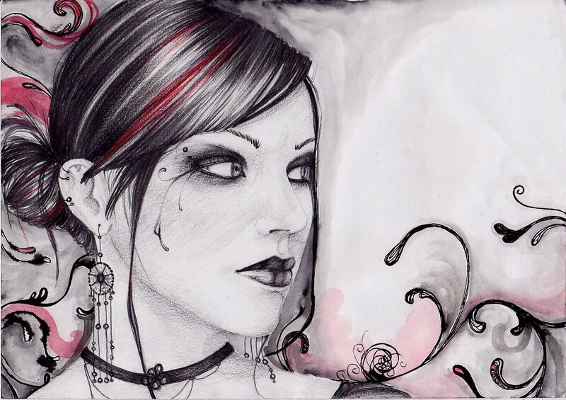woman with gothic makeup