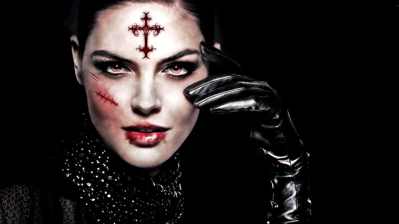 Woman with Gothic Makeup — Black, Dramatic, Photograph