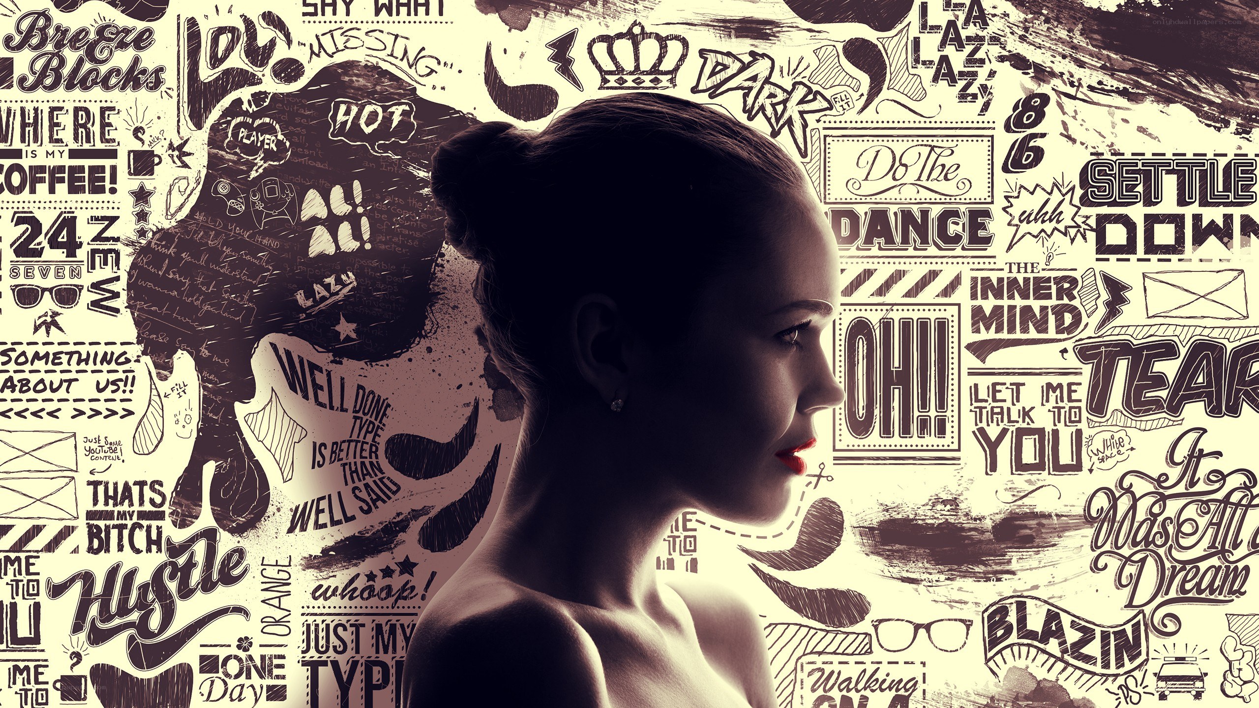 woman with graffiti background