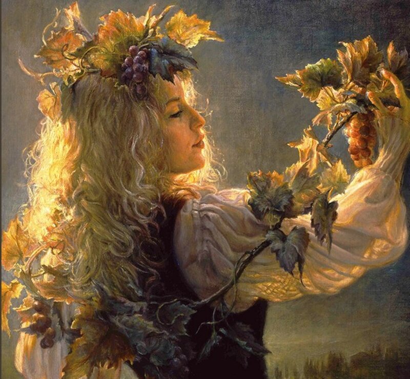 Woman with Grapevine