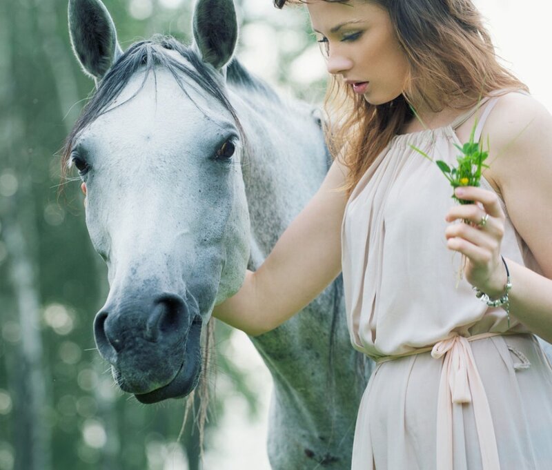 Woman with Gray Horse