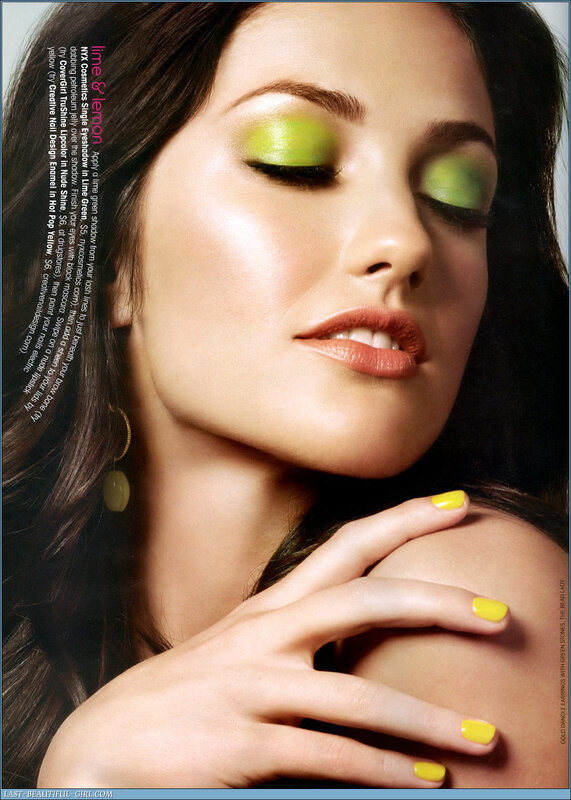 woman with green and yellow makeup