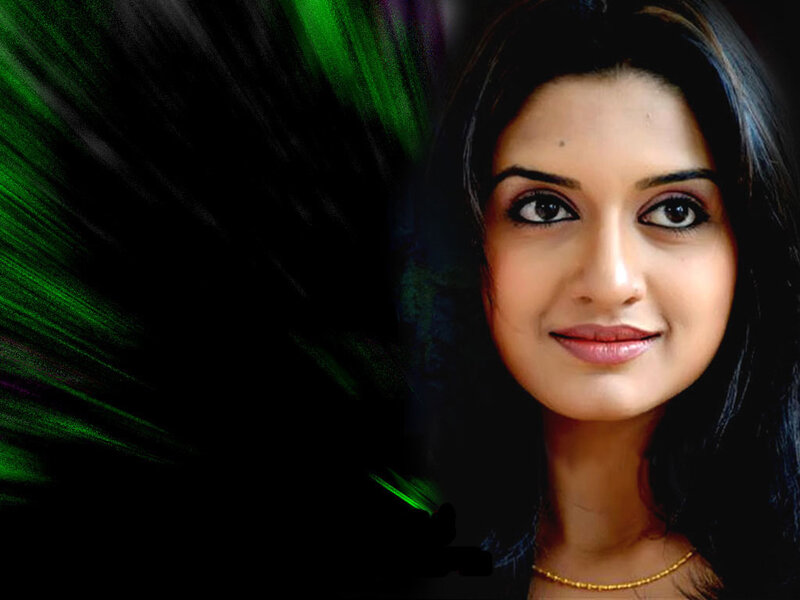 woman with green background
