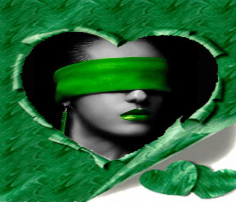 Woman with Green Blindfold