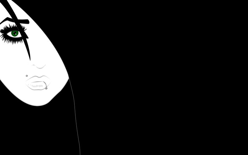 Woman with Green Eye — Black, Dramatic