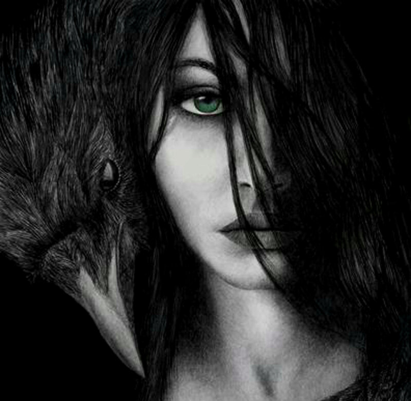 Woman with Green Eye — Black