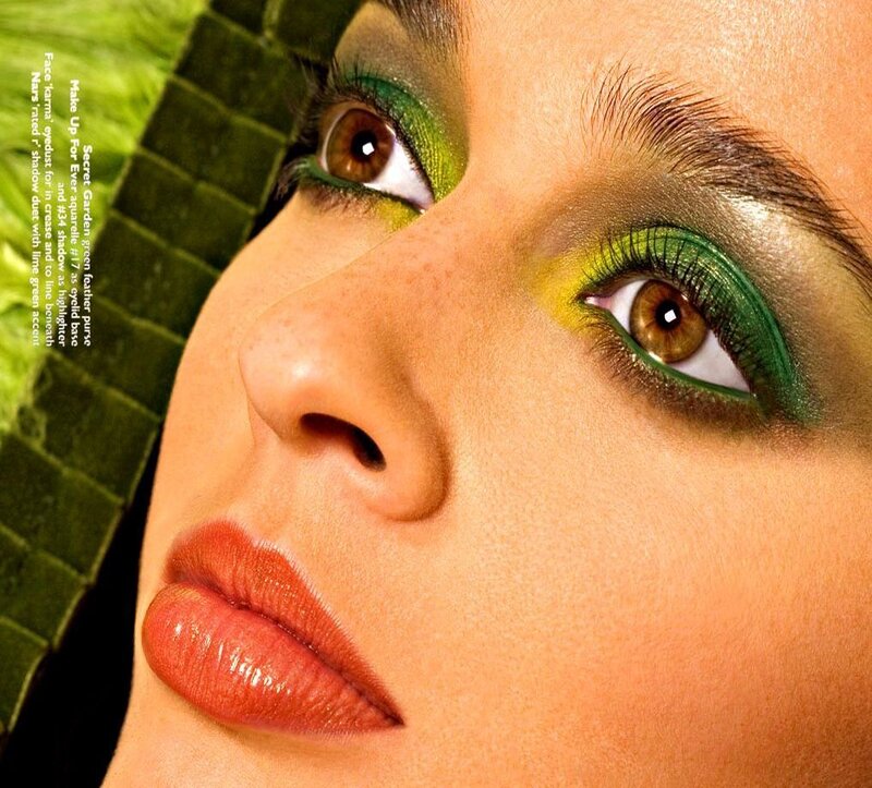 Woman with Green Eye Makeup — Dramatic