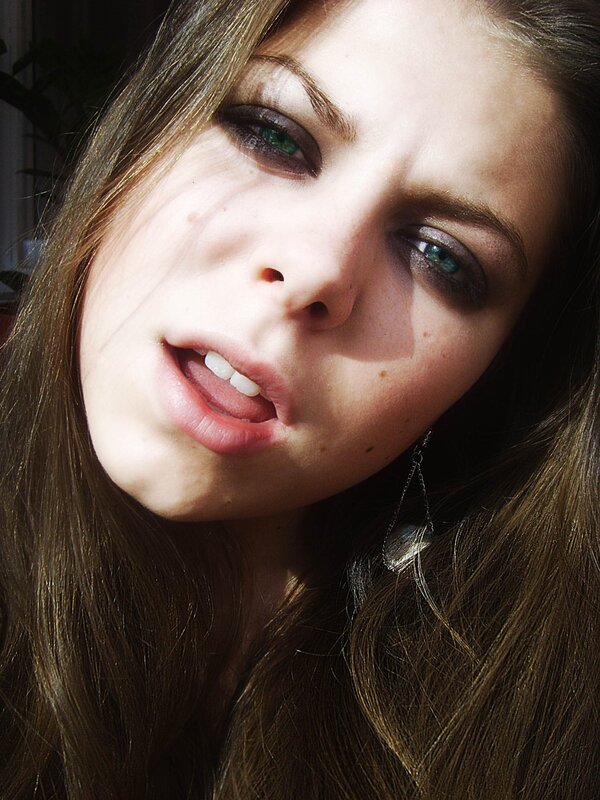 woman with green eyes and long hair