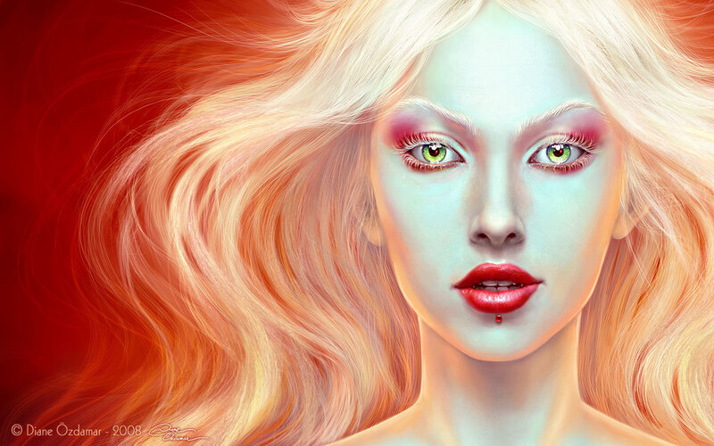 woman with green eyes and red hair