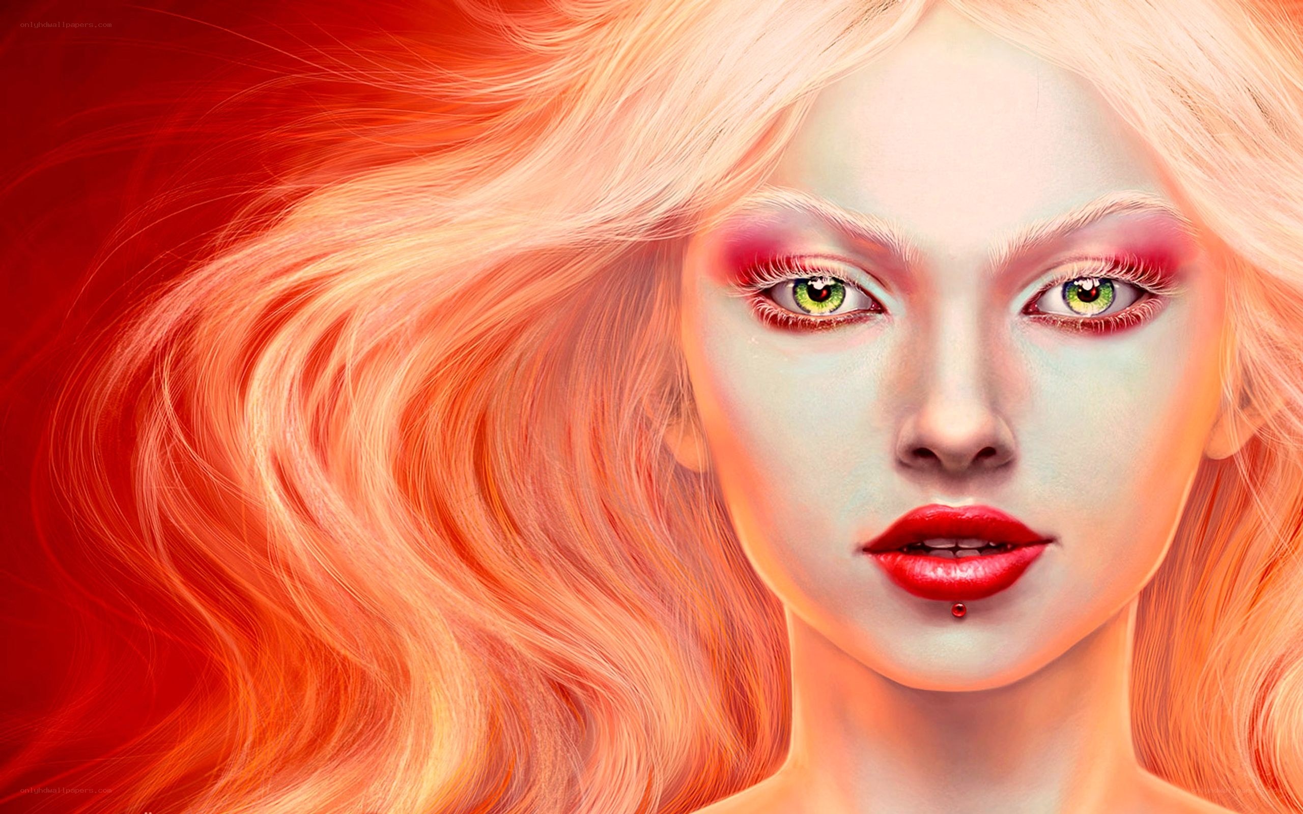 woman with green eyes and red hair