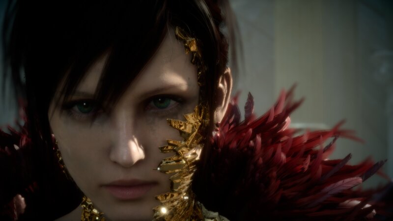 Woman with Green Eyes — Black, Dramatic, 3d Render