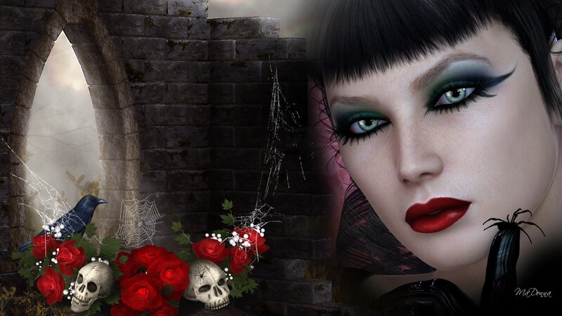 Woman with Green Eyes — Black, Gothic