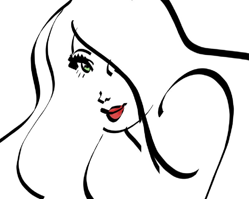 Woman with Green Eyes — Black, Stylized
