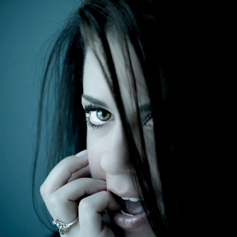Woman with Green Eyes — Blue, Dramatic, Photograph, Hair