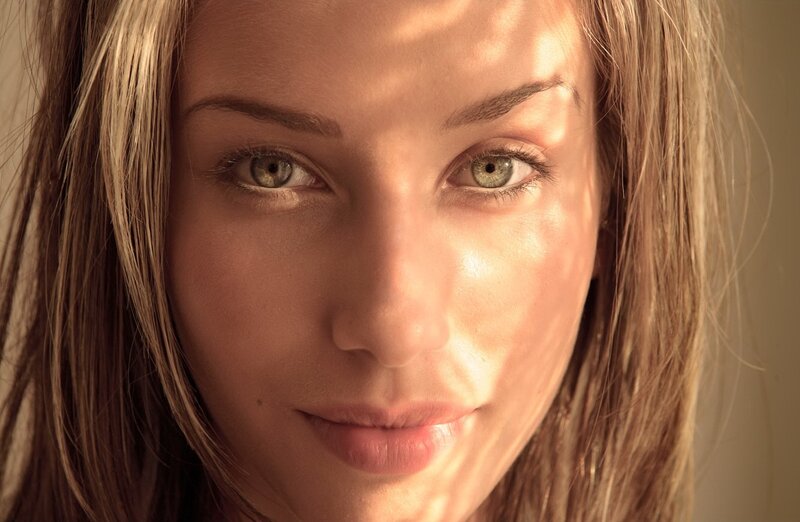Woman with Green Eyes — Brown, Calm, Afternoon, Photograph, Hair
