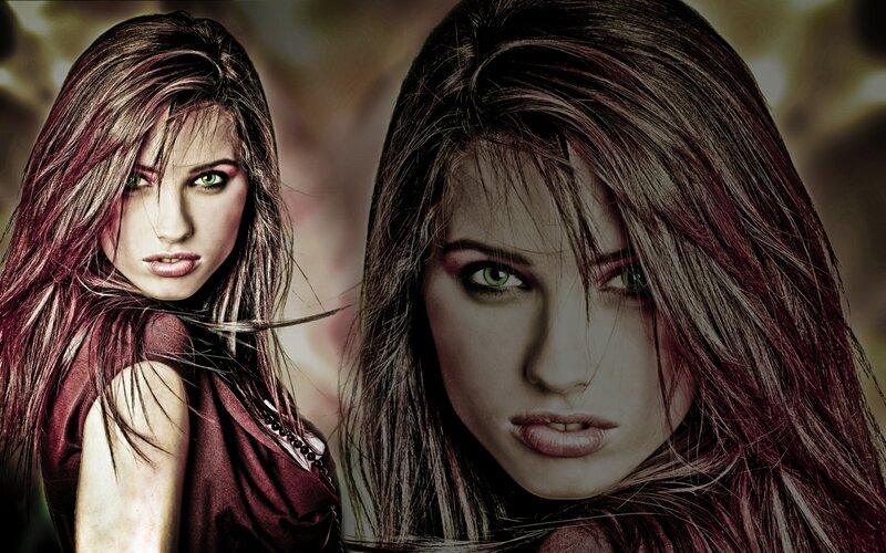 Woman with Green Eyes — Brown, Dramatic, Photograph, Green Eyes