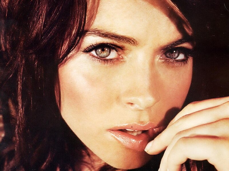 Woman with Green Eyes — Brown, Intense, Photograph, Hand