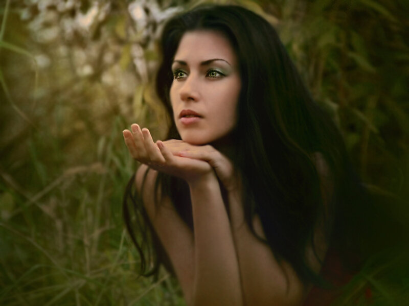 Woman with Green Eyes — Contemplative