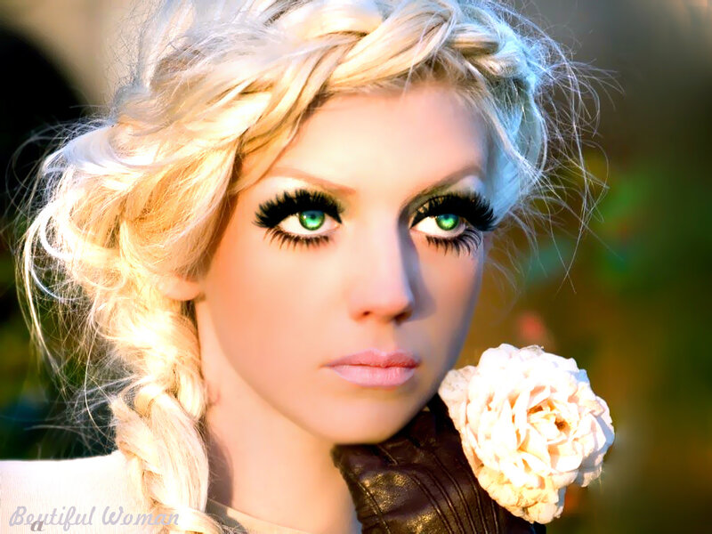 Woman with Green Eyes — Dramatic, Sunset, Photograph