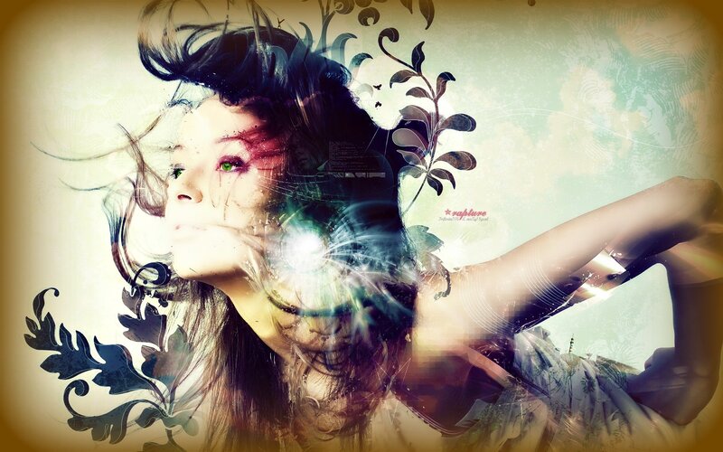 Woman with Green Eyes — Dreamy, Digital Art