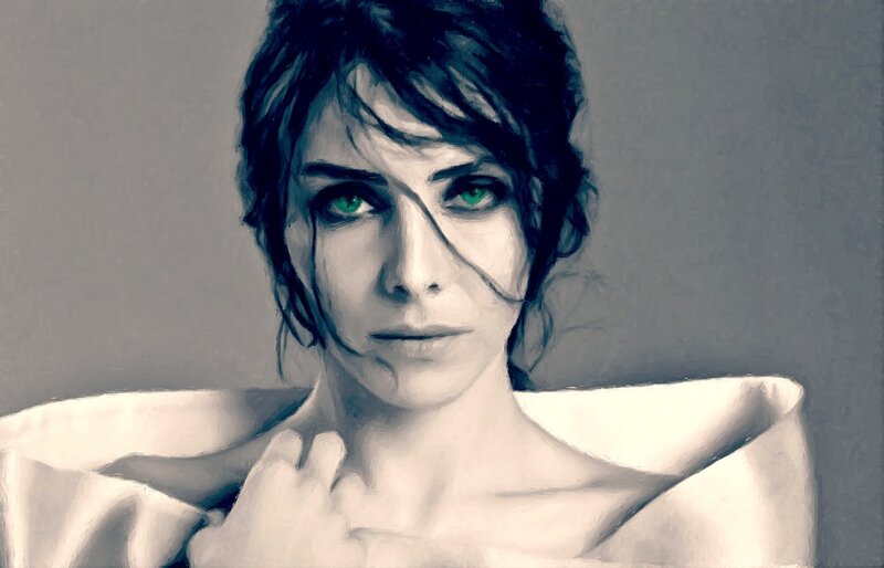 Woman with Green Eyes — Gray, Dramatic
