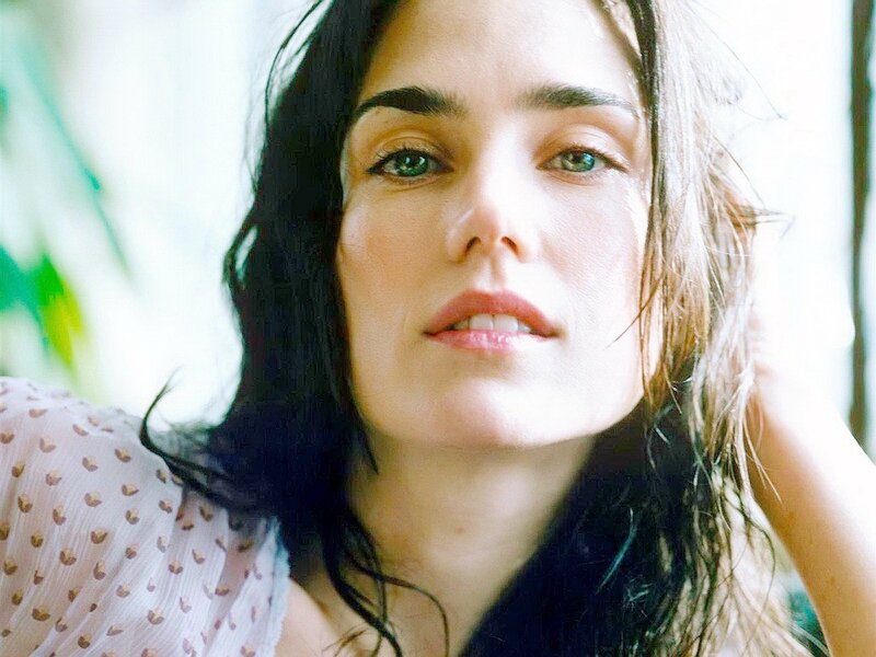 woman with green eyes looking at camera