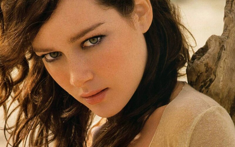 woman with green eyes looking at camera
