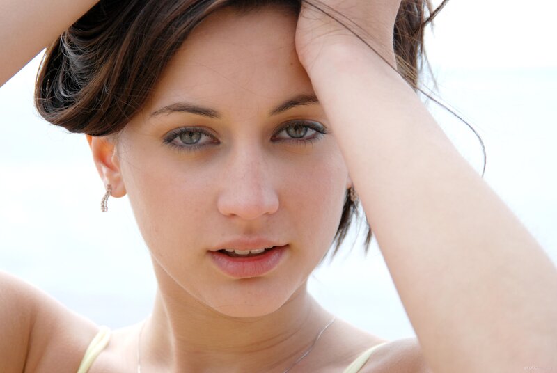 woman with green eyes looking at camera
