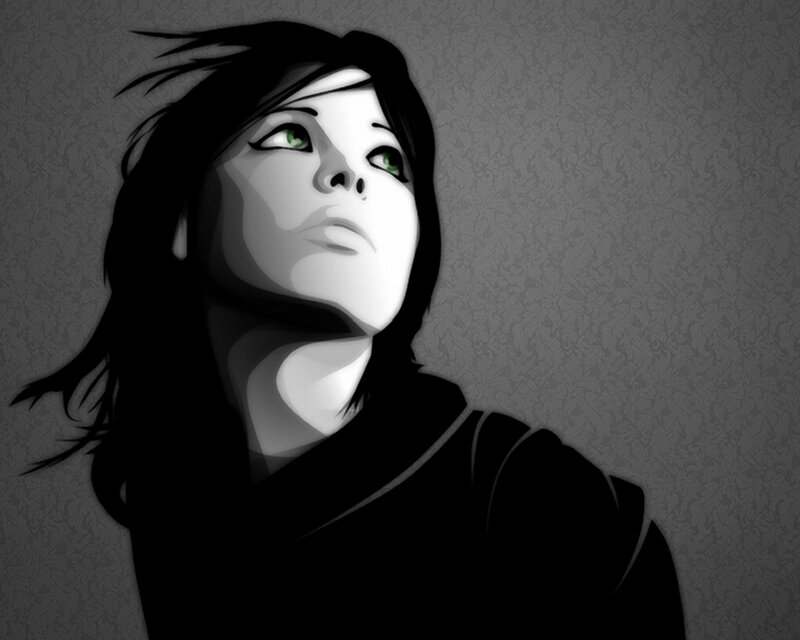 woman with green eyes looking up