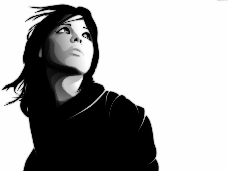 woman with green eyes looking up