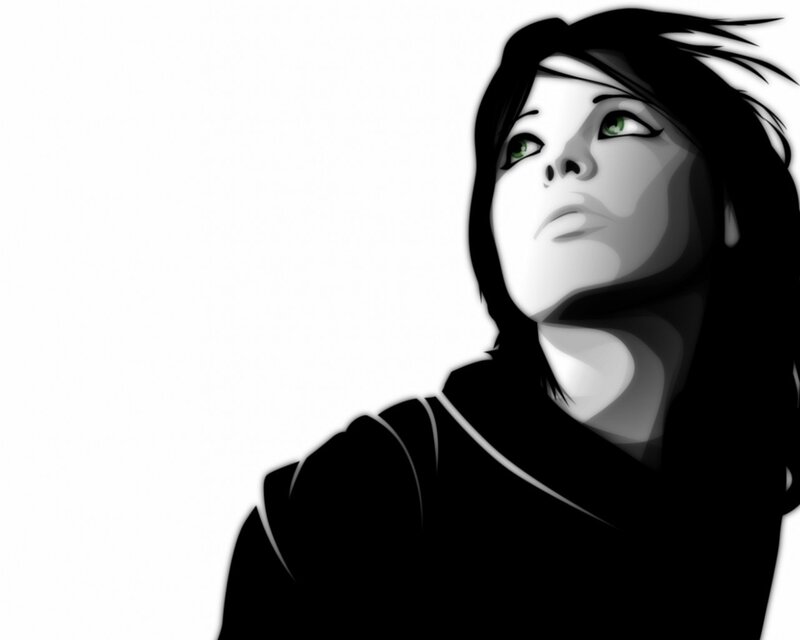 woman with green eyes looking up