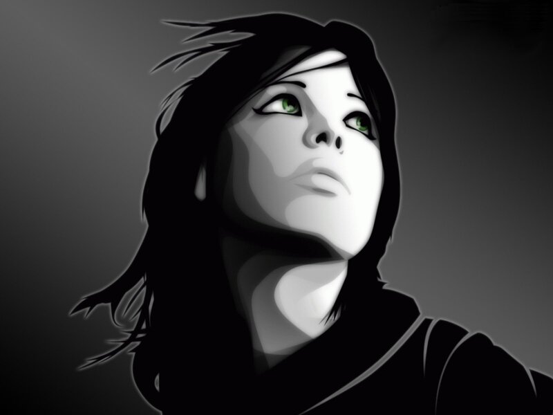woman with green eyes looking up