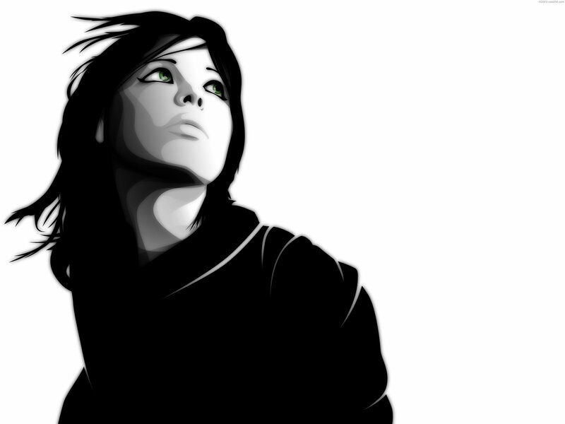 woman with green eyes looking up