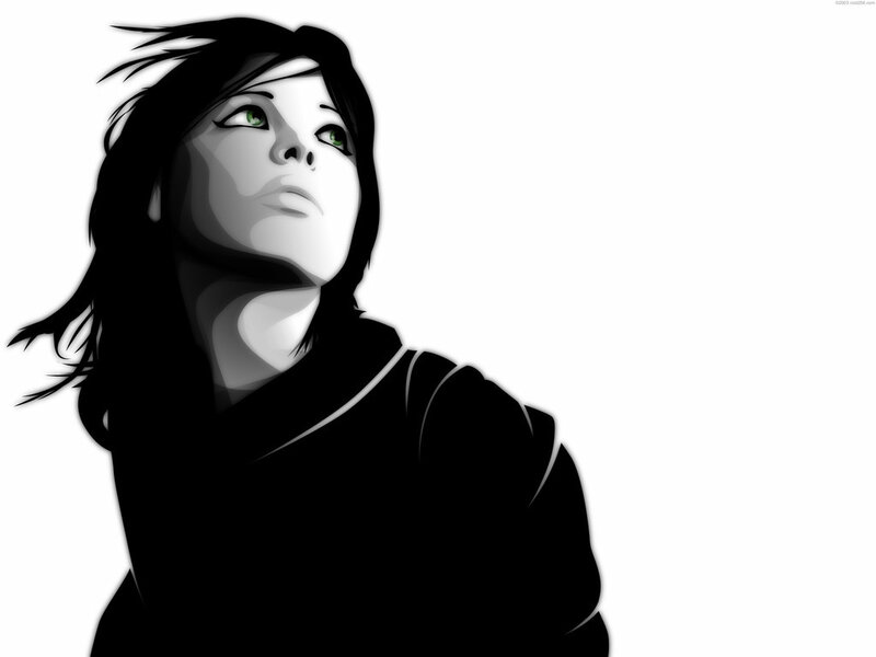woman with green eyes looking up