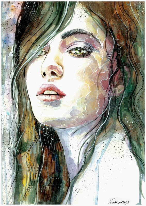 woman with green eyes portrait