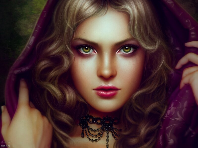 Woman with Green Eyes — Purple