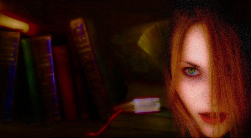 Woman with Green Eyes — Red, Dark