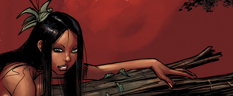 Woman with Green Eyes — Red, Dramatic, Comic
