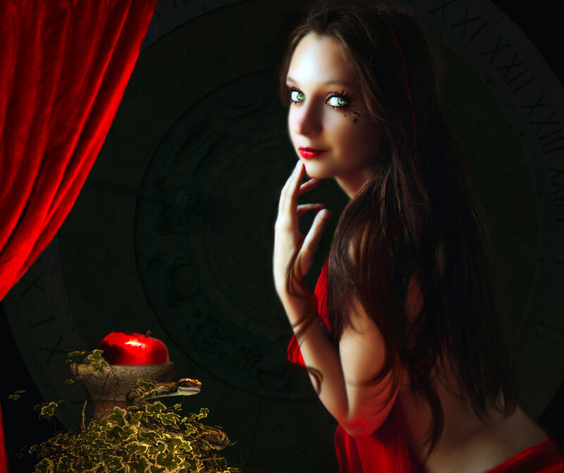 Woman with Green Eyes — Red