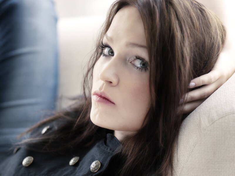 woman with green eyes resting