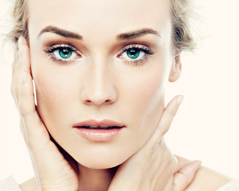 Woman with Green Eyes — White, Calm, Photograph, Hands