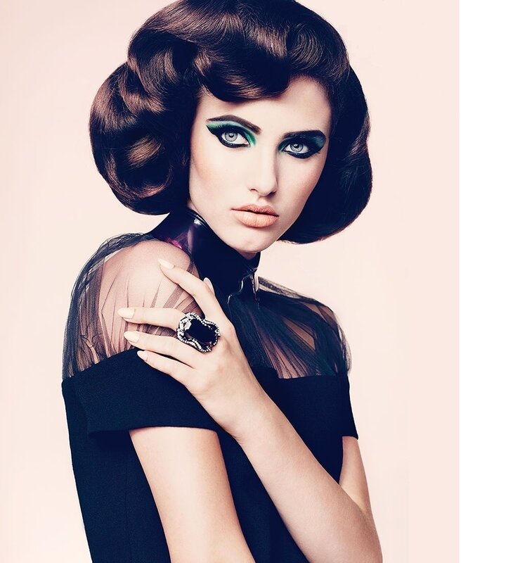 woman with green eyeshadow